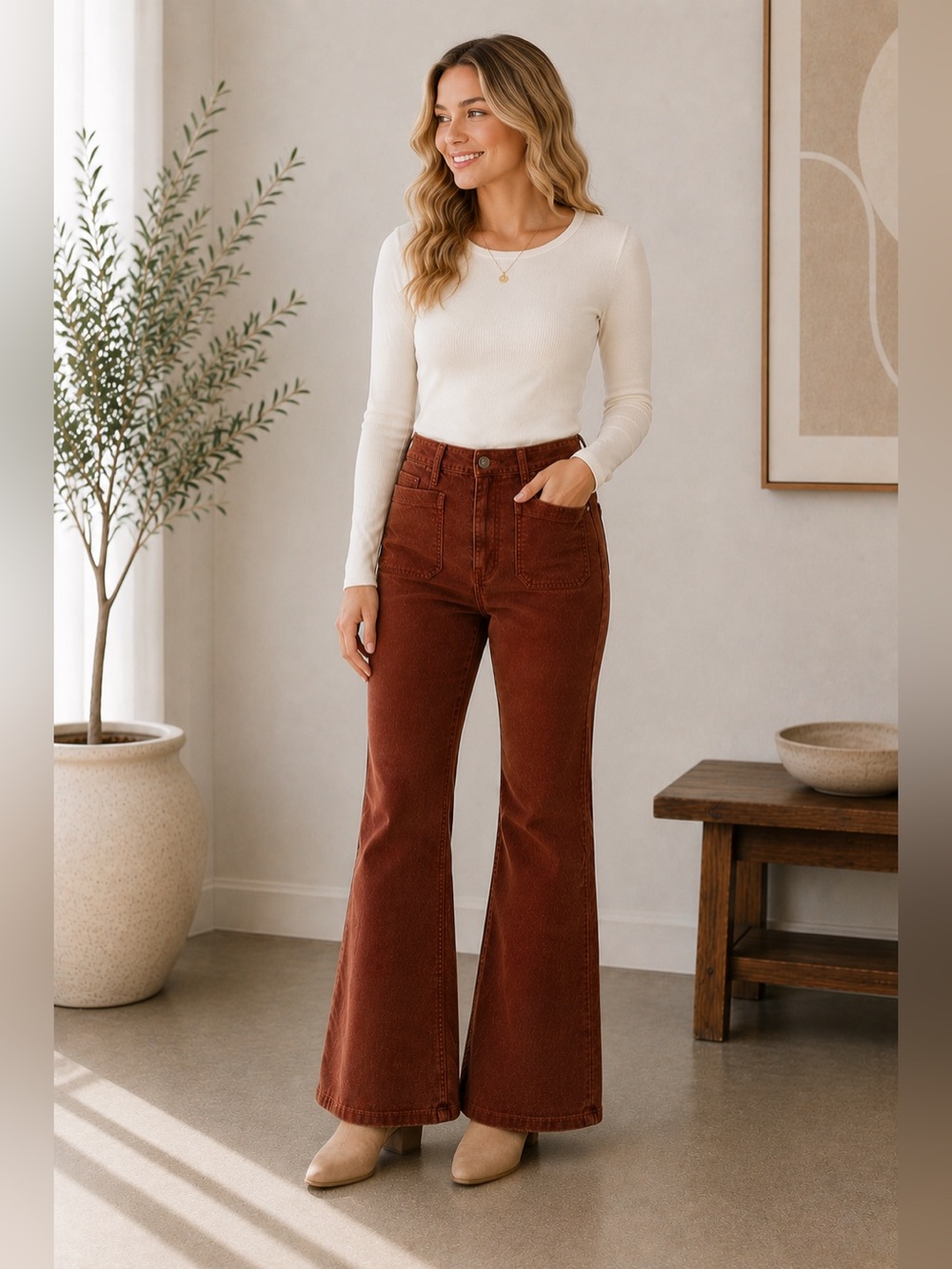 Gap 70’s Flare High Rise Sable Brown Corduroy Jeans